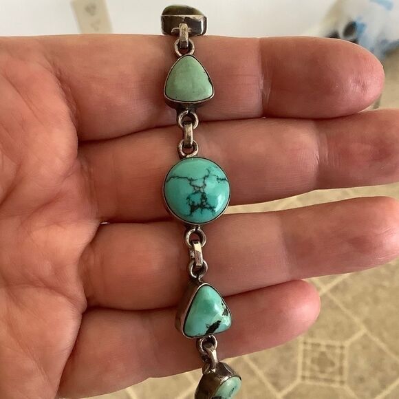 STERLING SILVER 925 TURQUOISE BRACELET​ - Picture 2 of 8